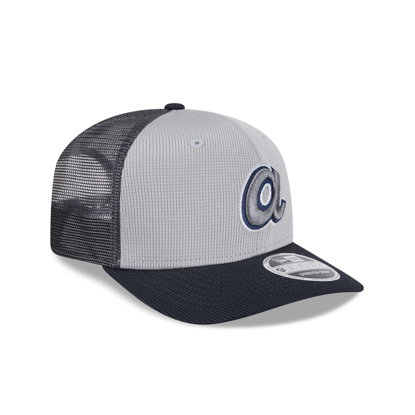 Atlanta Braves 2025 Batting Practice Gray 9SEVENTY Trucker Hat