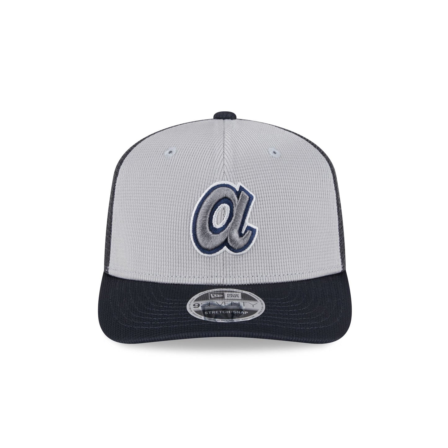 Atlanta Braves 2025 Batting Practice Gray 9SEVENTY Trucker Hat