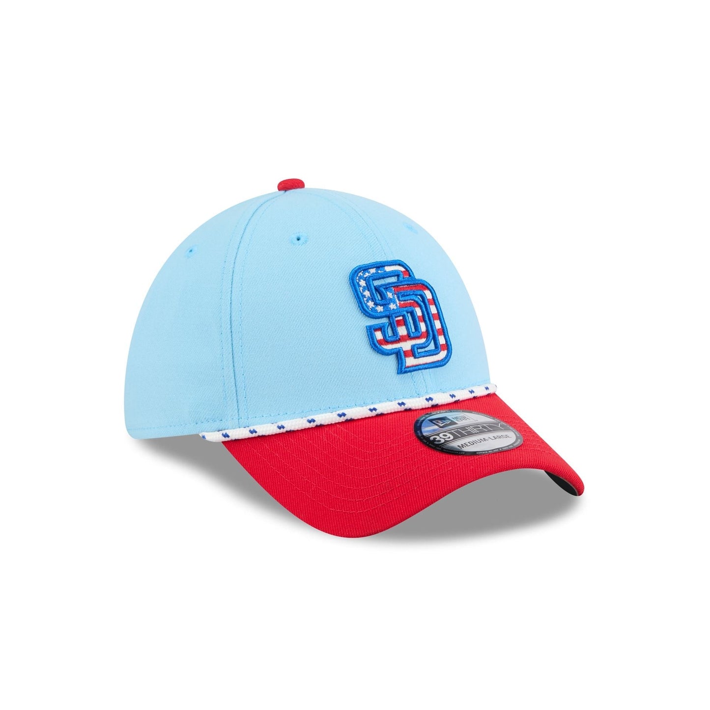 San Diego Padres Independence Day 2025 39THIRTY Stretch Fit Hat