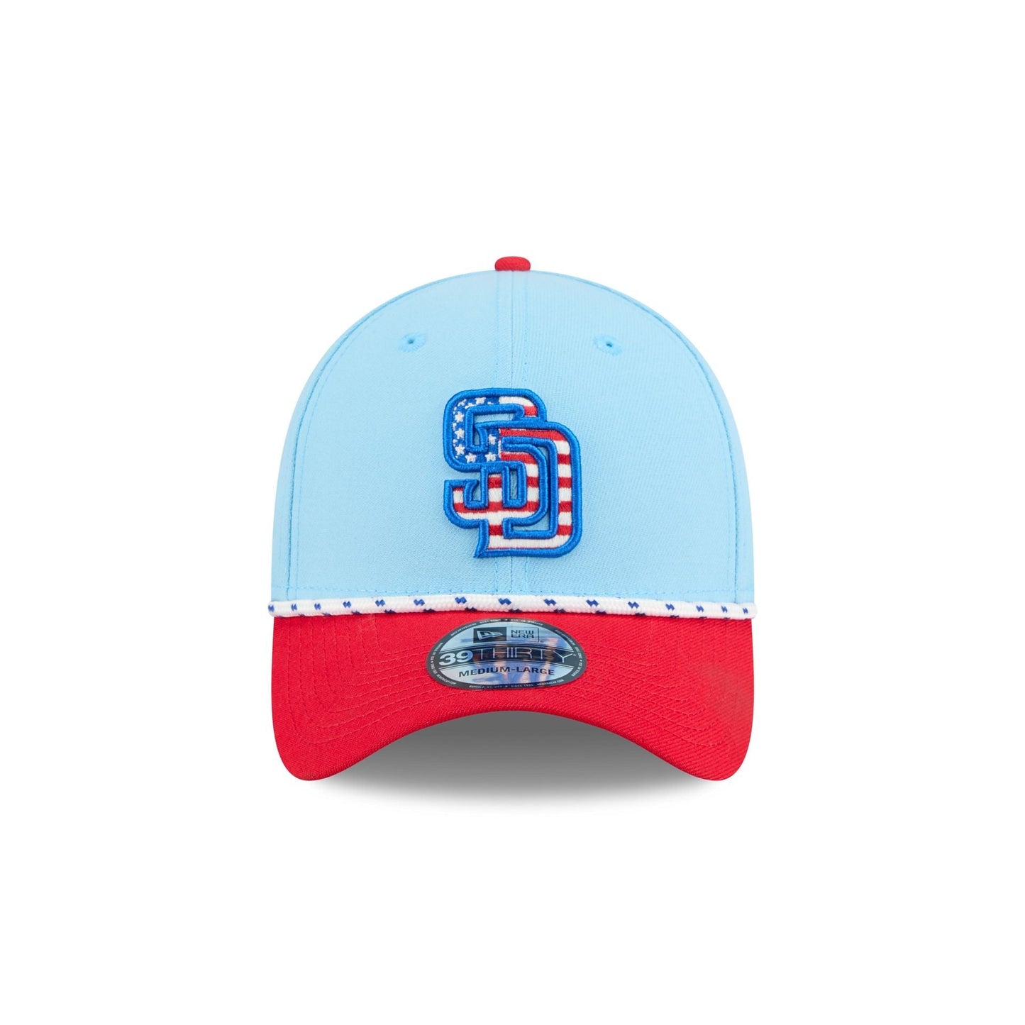 San Diego Padres Independence Day 2025 39THIRTY Stretch Fit Hat