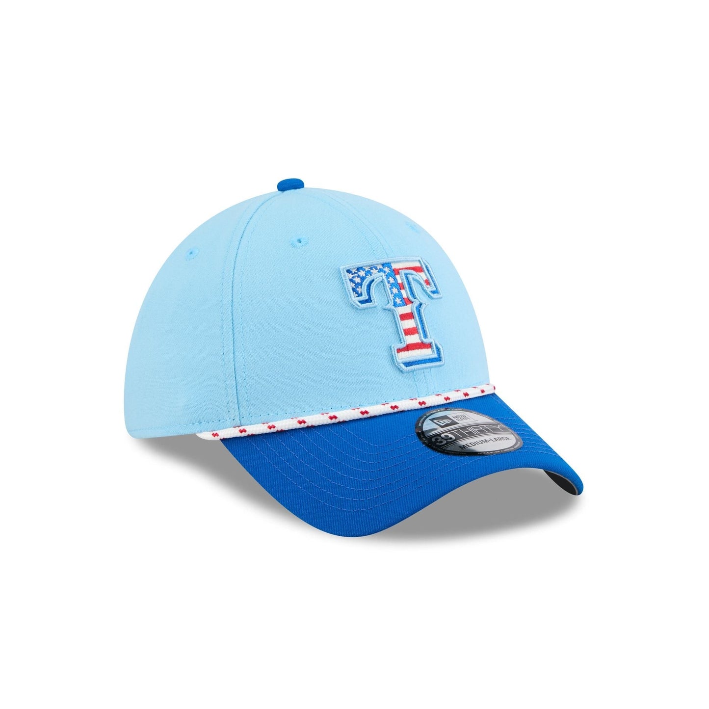 Texas Rangers Independence Day 2025 39THIRTY Stretch Fit Hat