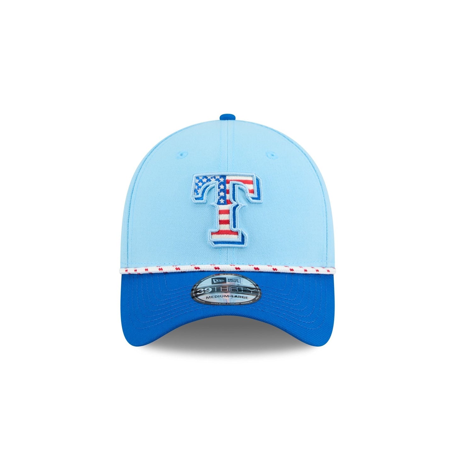 Texas Rangers Independence Day 2025 39THIRTY Stretch Fit Hat