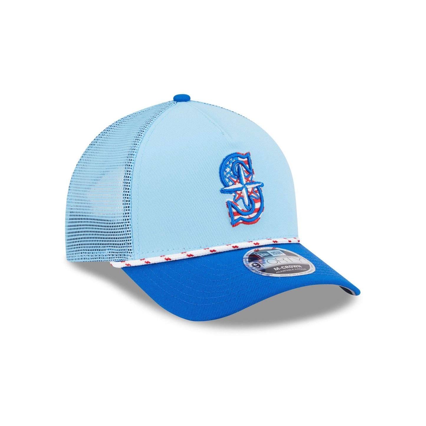 Seattle Mariners Independence Day 2025 9FORTY M-Crown A-Frame Trucker Hat