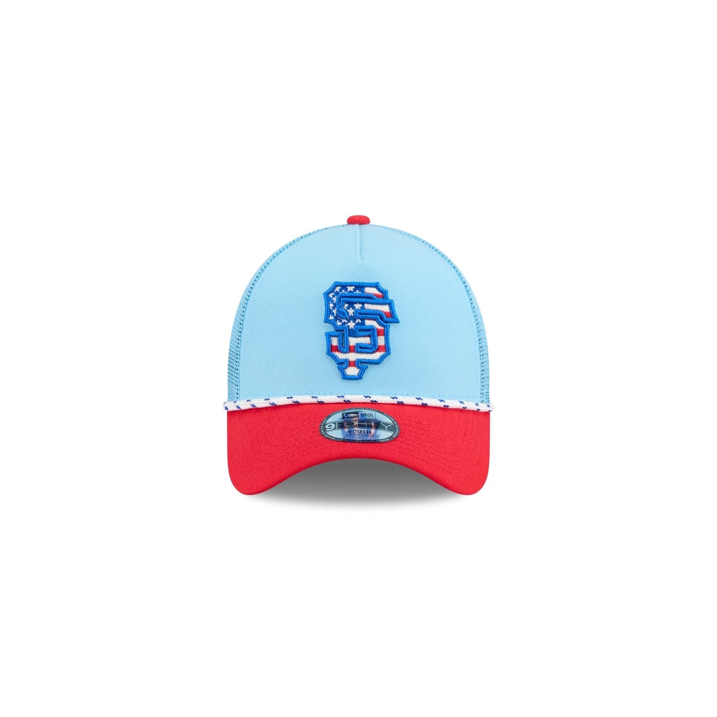 San Francisco Giants Independence Day 2025 Kids 9FORTY M-Crown A-Frame Trucker Hat
