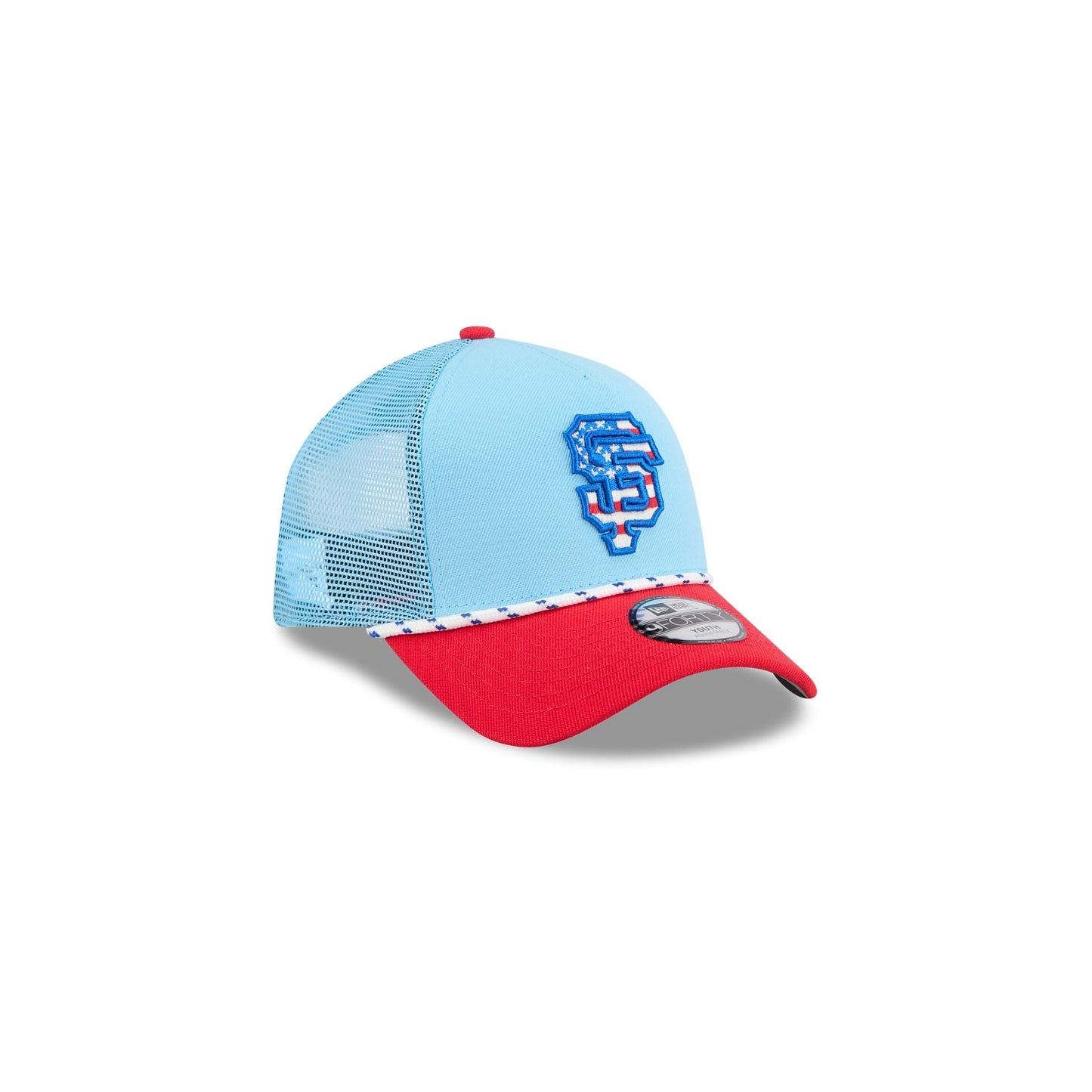 San Francisco Giants Independence Day 2025 Kids 9FORTY M-Crown A-Frame Trucker Hat