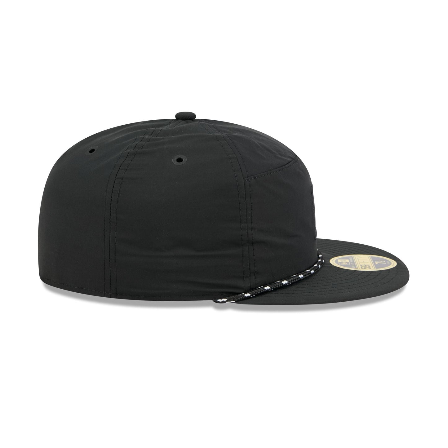 Texas Rangers Black Poly Rope Split Panel 59FIFTY Fitted Hat