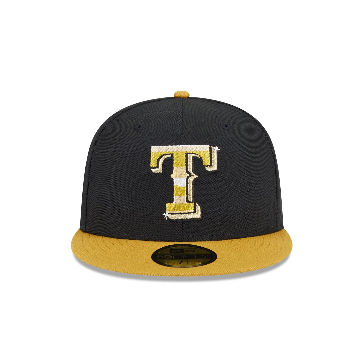 Texas Rangers Metallic Gold Logo 59FIFTY Fitted Hat