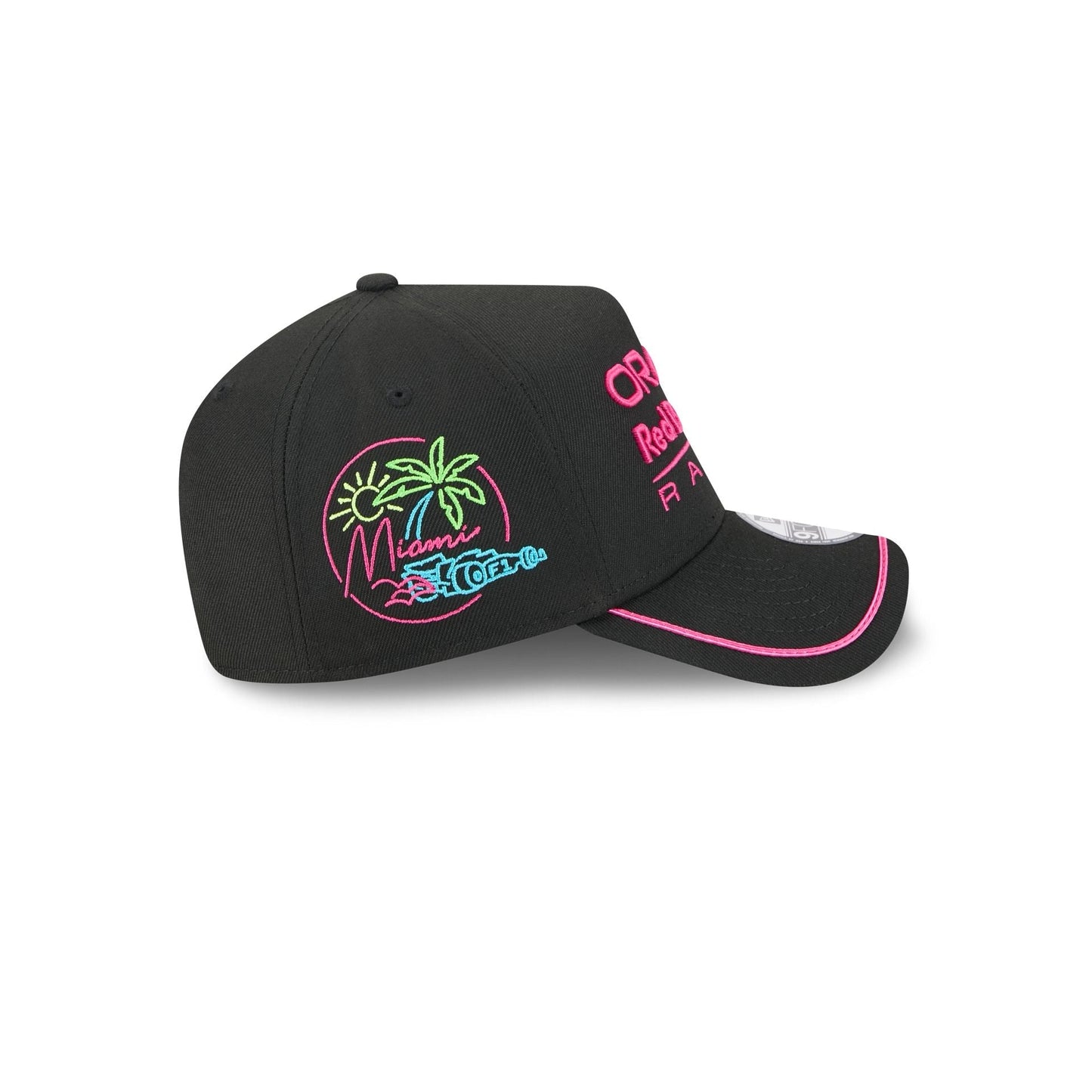2025 Miami Race Oracle Red Bull Racing Black 9FORTY A-Frame Snapback Hat