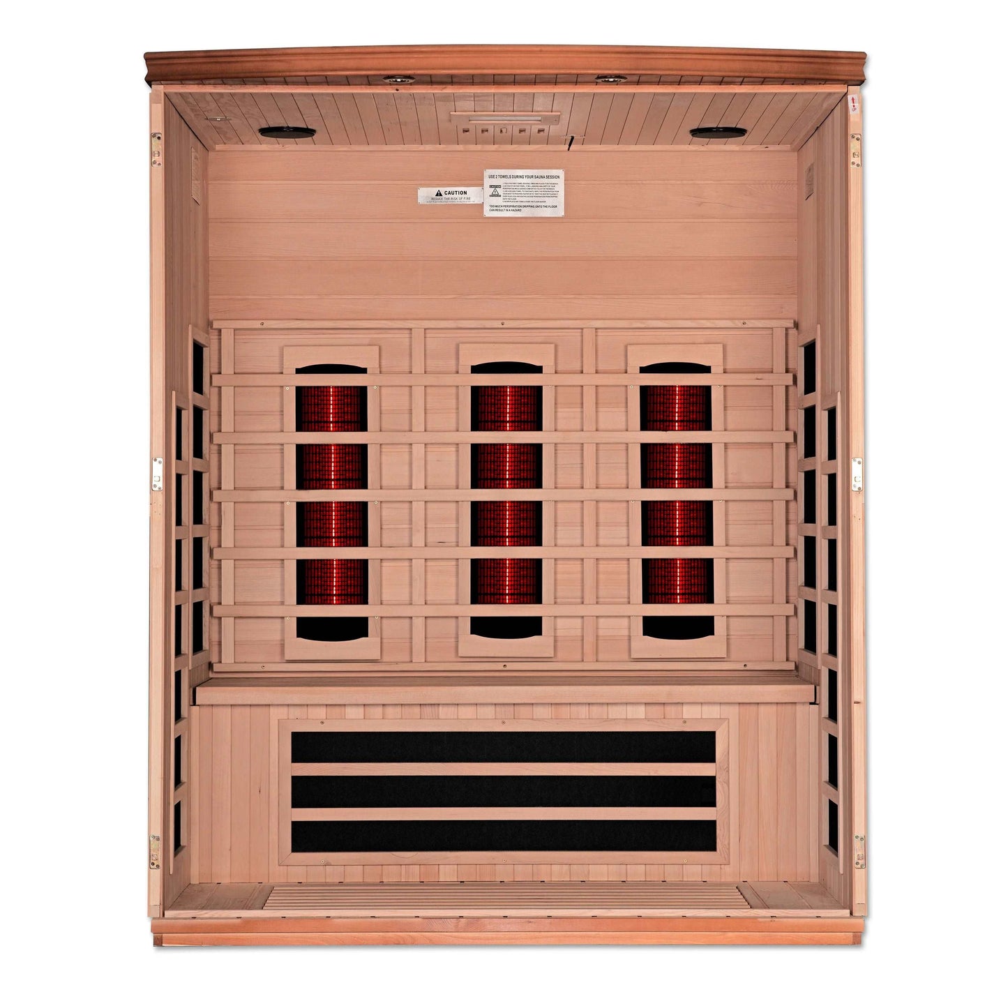 Dynamic Lugano Infrarotsauna für 3 Personen mit nahezu Null-Vollspektrum