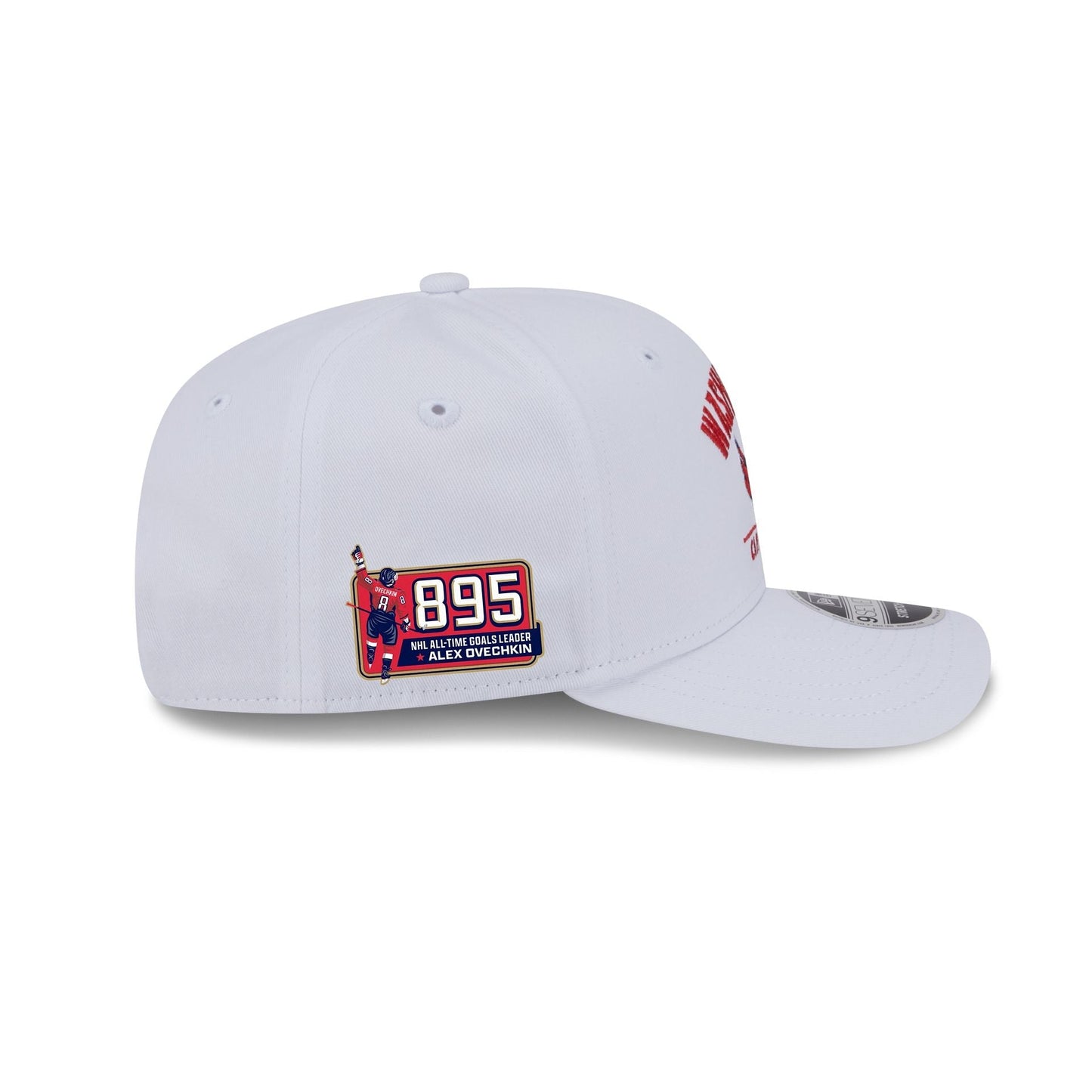 Washington Capitals Alex Ovechkin Goals Leader White 9SEVENTY Stretch-Snap Hat