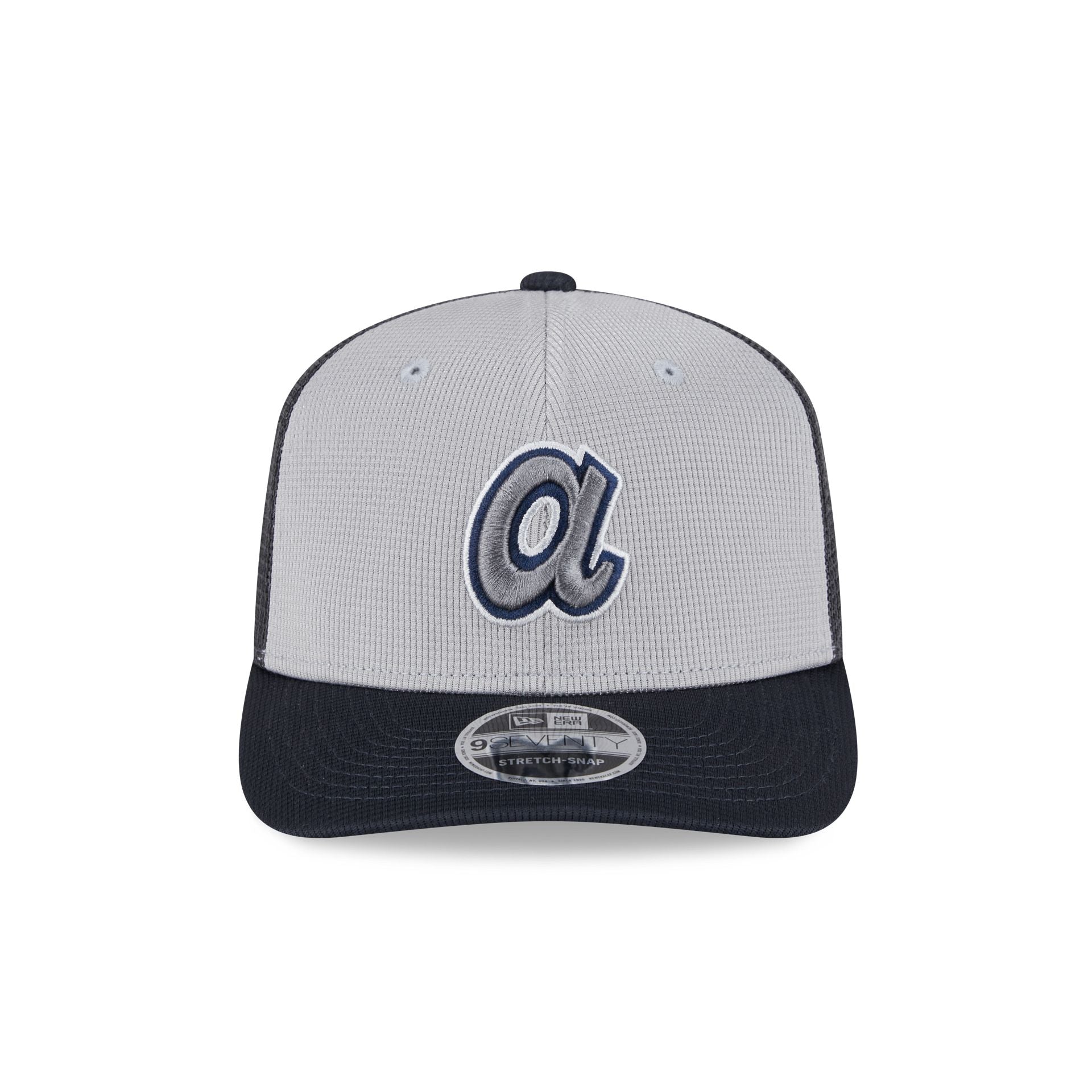 Atlanta Braves 2025 Batting Practice Gray 9SEVENTY Trucker Hat