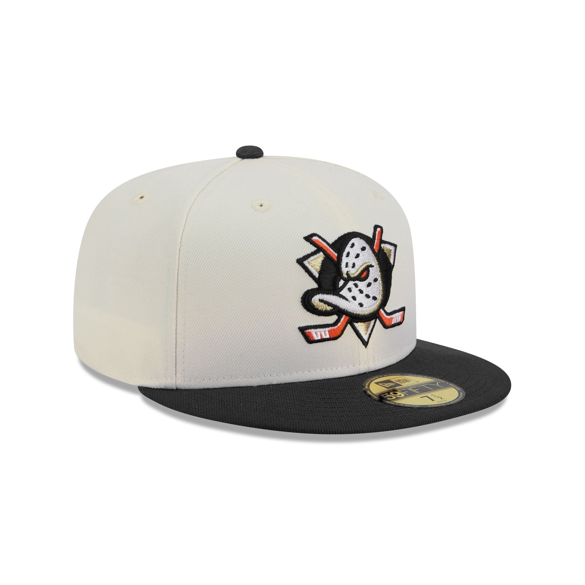 Anaheim Ducks Chrome White 59FIFTY Fitted Hat