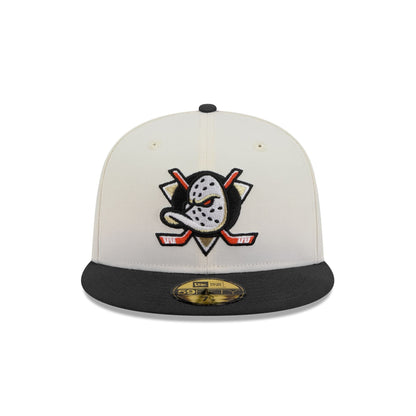 Anaheim Ducks Chrome White 59FIFTY Fitted Hat