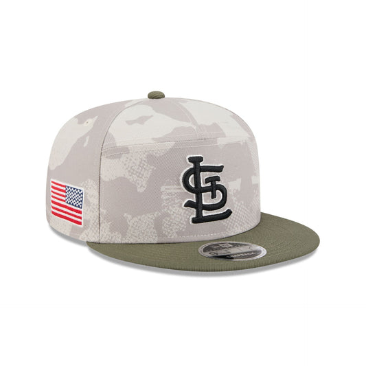 St. Louis Cardinals Armed Forces Day 2025 Split Panel 9FIFTY Snapback Hat
