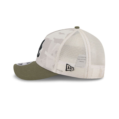 Atlanta Braves Armed Forces Day 2025 9FORTY M-Crown A-Frame Trucker Hat
