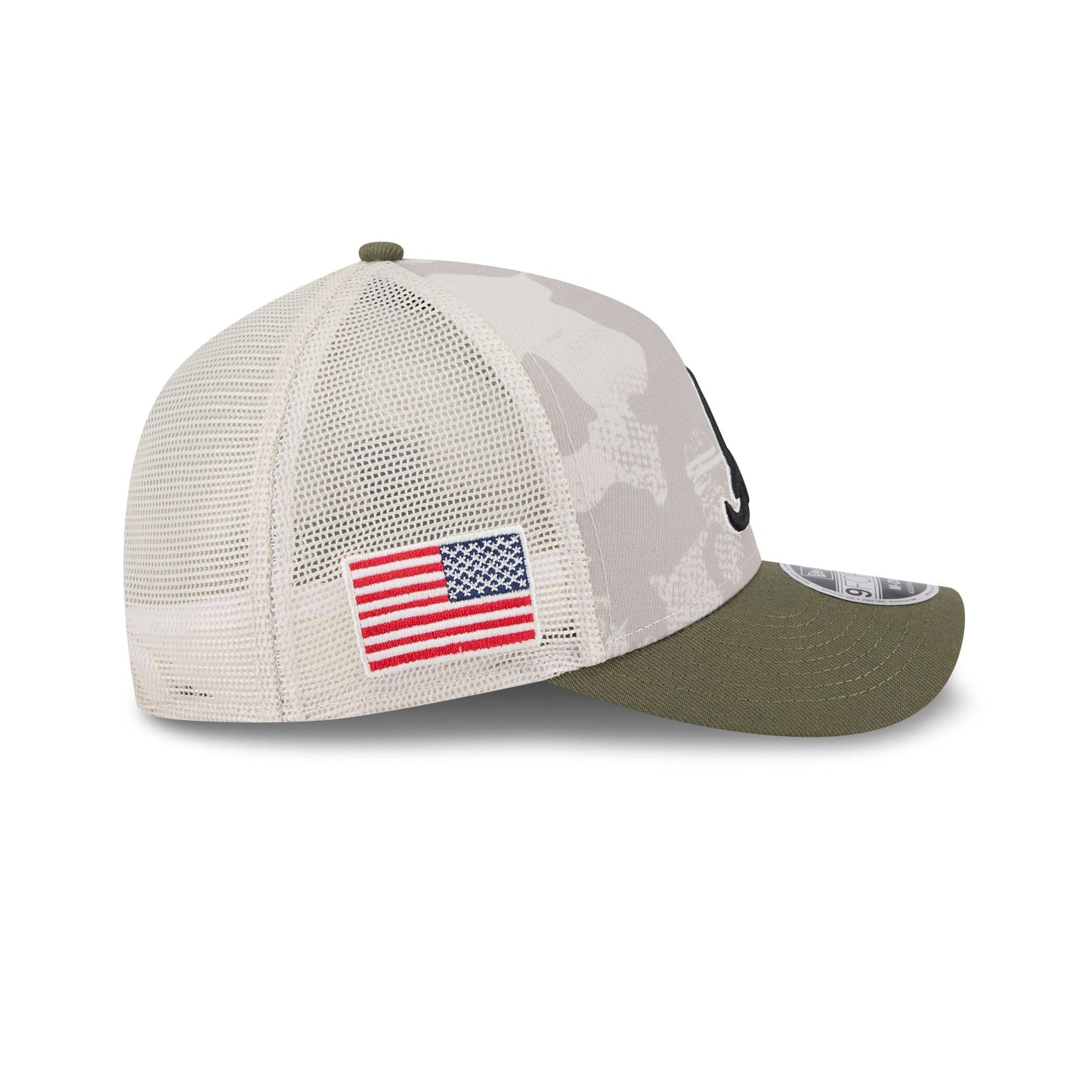 Atlanta Braves Armed Forces Day 2025 9FORTY M-Crown A-Frame Trucker Hat