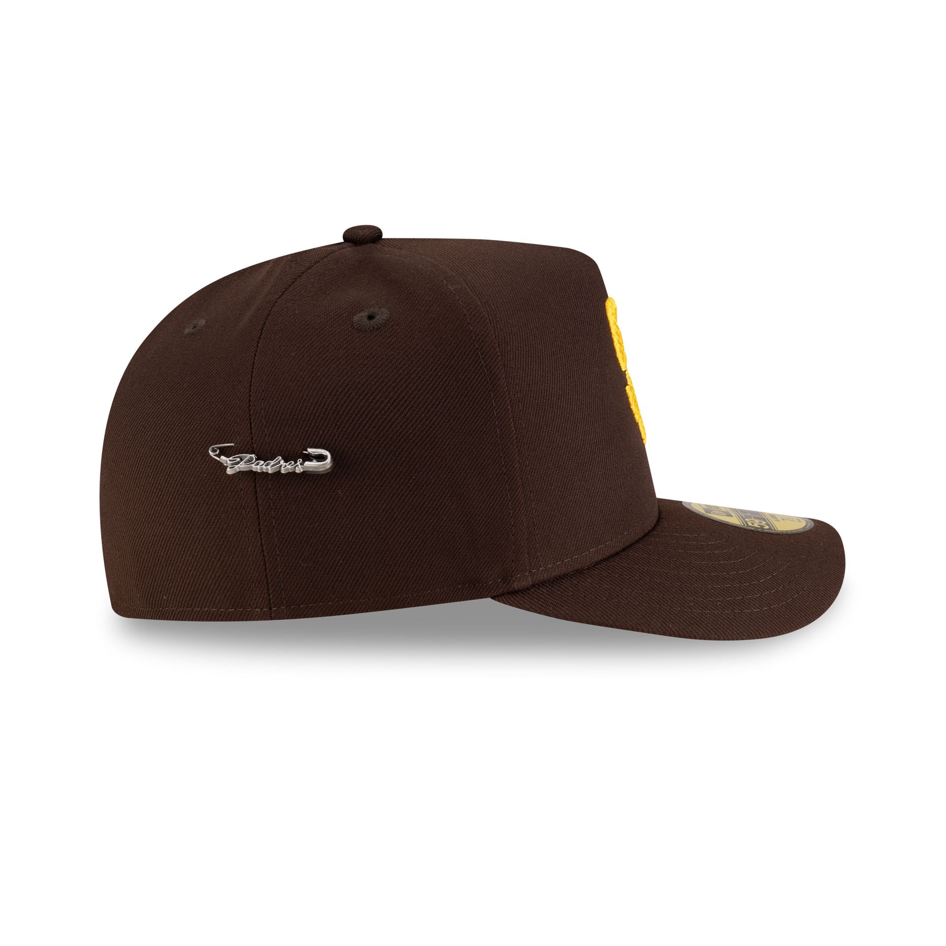 San Diego Padres Script Safety Pin 59FIFTY A-Frame Fitted Hat