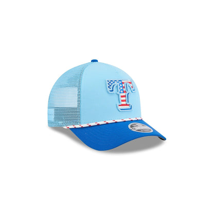 Texas Rangers Independence Day 2025 Kids 9FORTY M-Crown A-Frame Trucker Hat