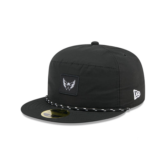 Washington Capitals Black Poly Rope Split Panel 59FIFTY Fitted Hat