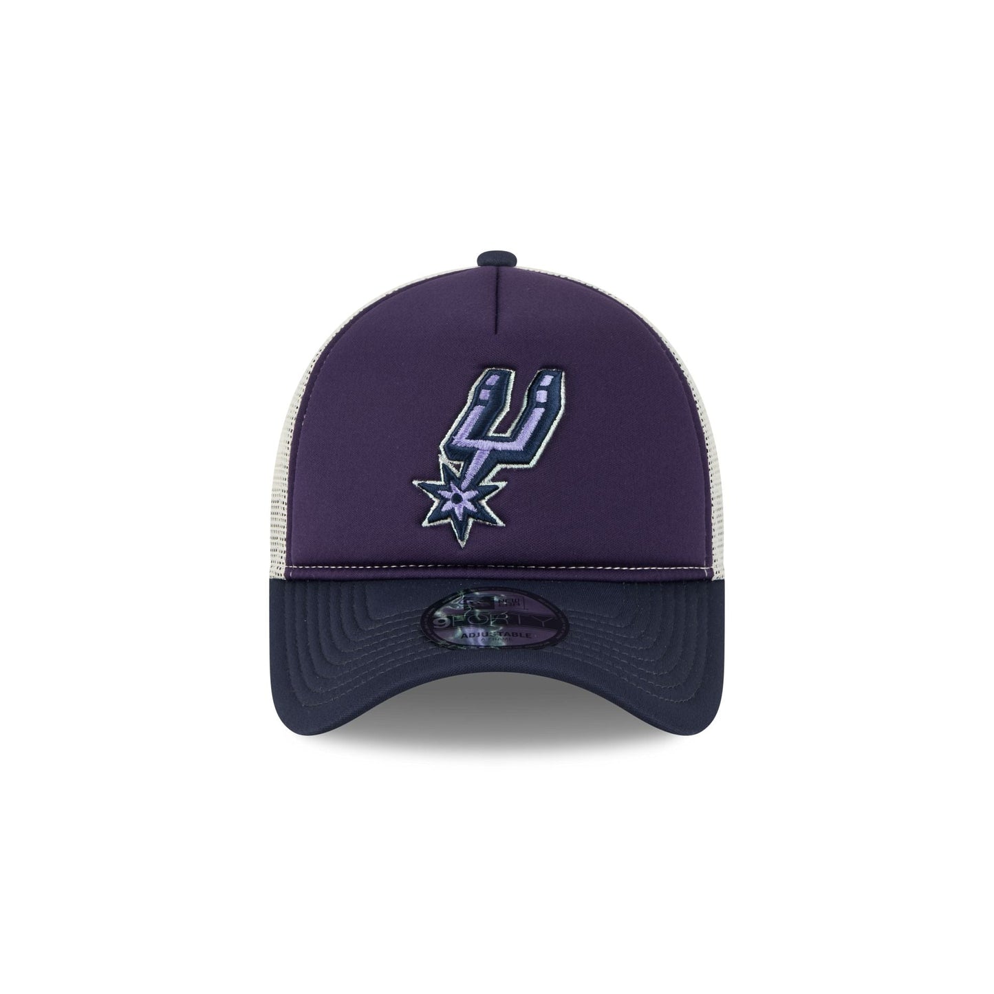 San Antonio Spurs Navy Purple 9FORTY A-Frame Trucker Hat