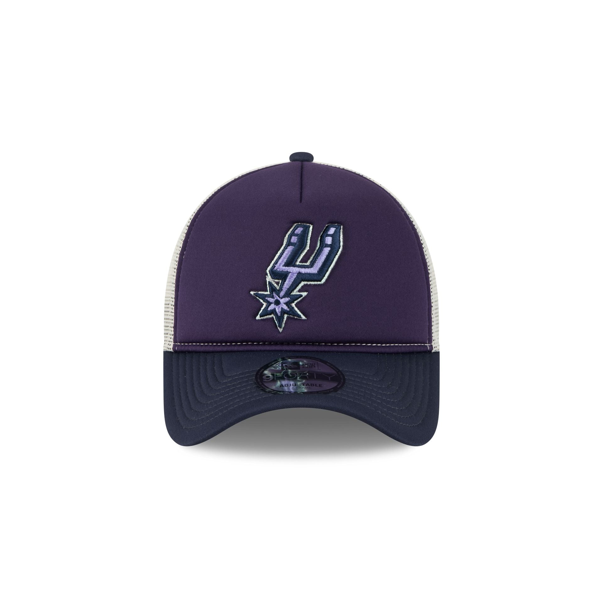 San Antonio Spurs Navy Purple 9FORTY A-Frame Trucker Hat