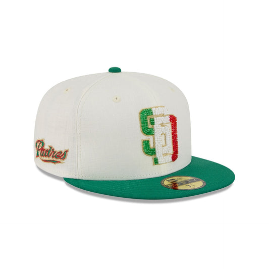 San Diego Padres Beaded Linen 59FIFTY Fitted Hat