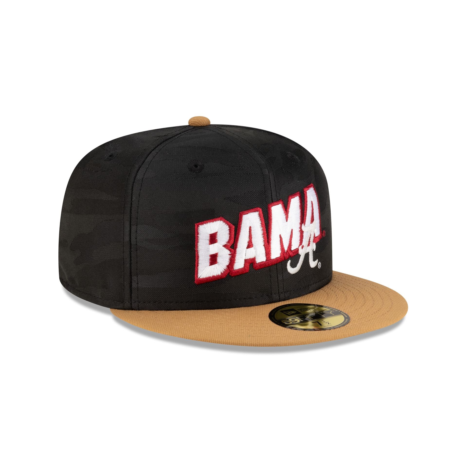 Alabama Crimson Tide Black Tonal Wheat 59FIFTY Fitted Hat