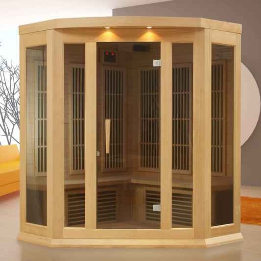 Maxxus 3-Personen-Ecksauna mit niedrigem EMF-Ferninfrarot